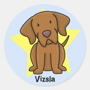 Kawaii Star Vizsla Runder Aufkleber