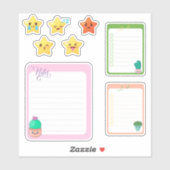Kawaii Stars Notizen zu tun Aufkleber (Blatt)