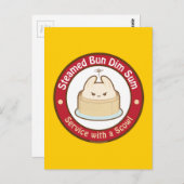 Kawaii Steamed Bun Dim Sum Postkarte (Vorne/Hinten)