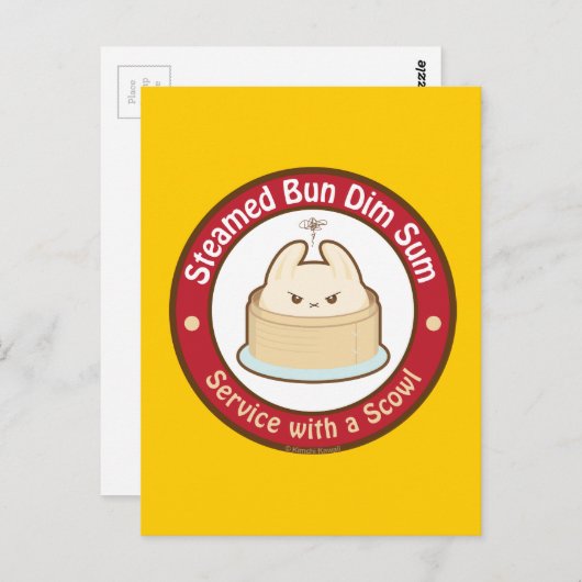 Kawaii Steamed Bun Dim Sum Postkarte (Vorne/Hinten)
