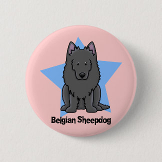 Kawaii Stern-Belgier-Schäferhund Button
