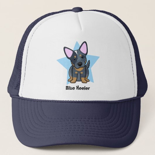 Kawaii Stern-Blau Heeler Truckerkappe (Vorderseite)