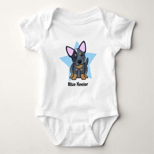 Kawaii Stern blauer Heeler Baby-Strampler Baby Strampler (Vorderseite)