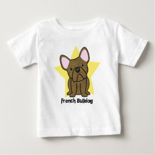 Kawaii Stern-Brindle französische Bulldoggen-Babys Baby T-shirt