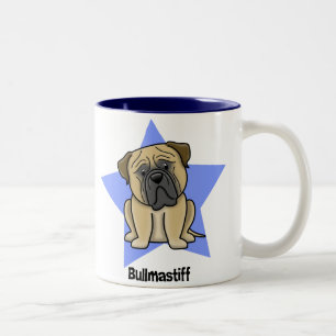 Kawaii Stern Bullmastiff Zweifarbige Tasse