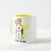 Kawaii Stern-Draht-Foxterrier Zweifarbige Tasse (Vorderseite Links)