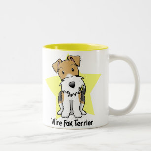 Kawaii Stern-Draht-Foxterrier Zweifarbige Tasse