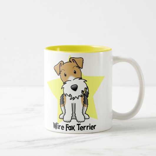 Kawaii Stern-Draht-Foxterrier Zweifarbige Tasse (Rechts)