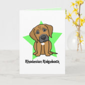 Kawaii Stern Rhodesian Ridgeback Karte (Gelbe Blume)