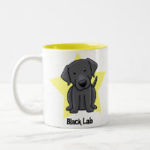 Kawaii Stern-Schwarz-Labrador Zweifarbige Tasse (Links)