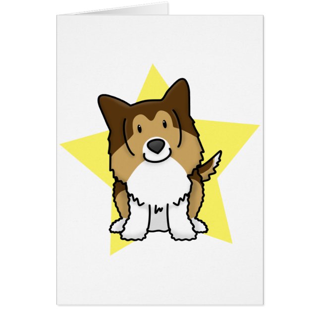 Kawaii Stern Sheltie Karte (Vorne)