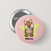 Kawaii Stern Shiba Inu Button (Vorne & Hinten)