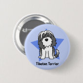 Kawaii Stern tibetanisches Terrier Button (Vorne & Hinten)