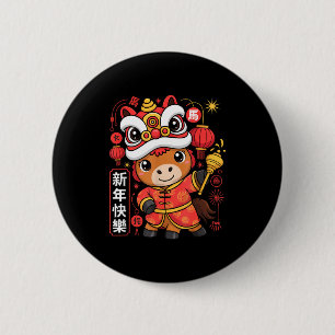 Kawaii-Stil Jahr des Pferdes 2026 Chinesisches Neu Button