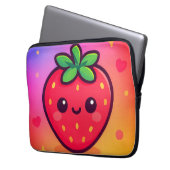 Käwaii Strawberry auf Pastel Gradient Backg lächel Laptopschutzhülle (Vorderseite Links)
