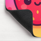 Käwaii Strawberry auf Pastel Gradient Backg lächel Mousepad (Ecke)