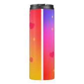 Käwaii Strawberry auf Pastel Gradient Backg lächel Thermosbecher (Rückseite)