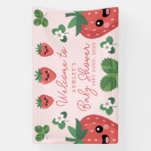 Kawaii Strawberry Baby Dusche Willkommen Banner (Vertikal)