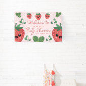 Kawaii Strawberry Baby Dusche Willkommen Banner (InSitu)