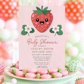 Kawaii Strawberry Baby Shower Einladung