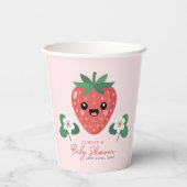 Kawaii Strawberry Baby Shower Pappbecher (Rückseite)