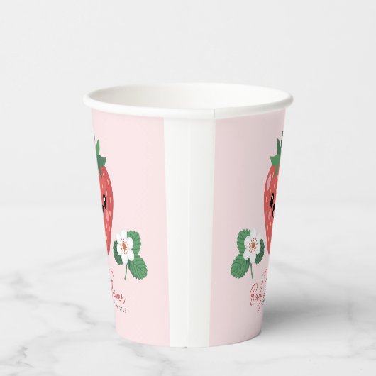 Kawaii Strawberry Baby Shower Pappbecher (Rechts)