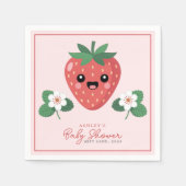 Kawaii Strawberry Baby Shower Serviette (Vorderseite)