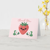 Kawaii Strawberry Baby Shower Vielen Dank Karte (Gelbe Blume)