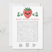Kawaii Strawberry Baby Shower Word Search Game Einladung (Vorderseite)