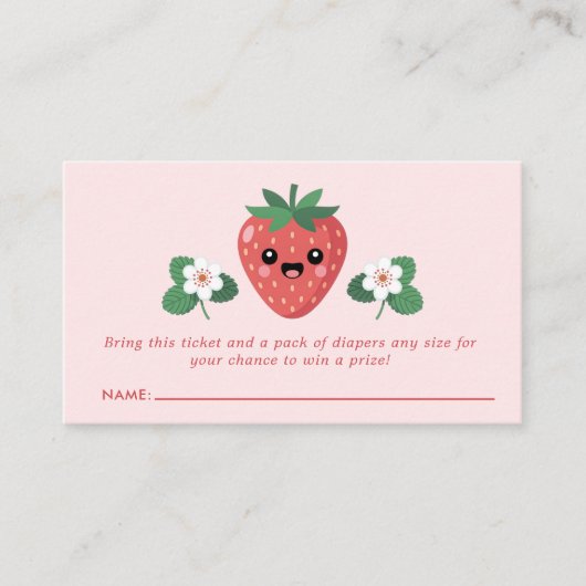 Kawaii Strawberry Babydusche Windelwindeln Begleitkarte (Vorderseite)