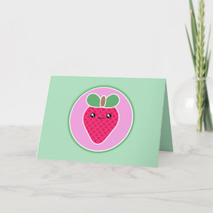 Kawaii Strawberry Birthday Card Karte