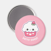 Kawaii Strawberry Cupcake Magnet (Vorderseite/Rückseite)