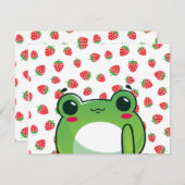 Kawaii Strawberry Frog Einladung (Vorne/Hinten)