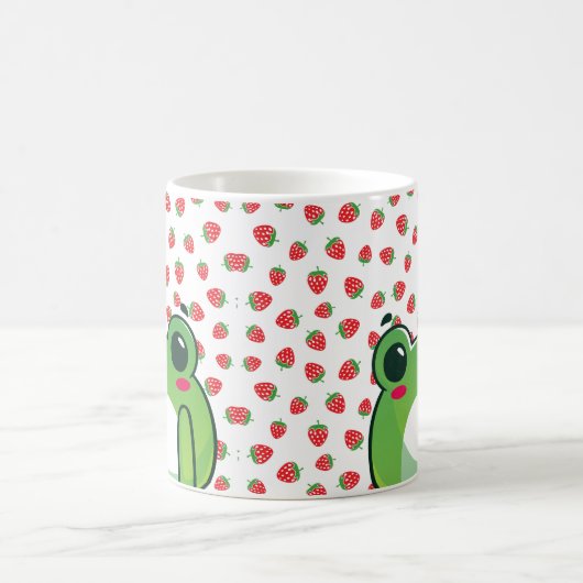 Kawaii Strawberry Frog Kaffeetasse (Mittel)