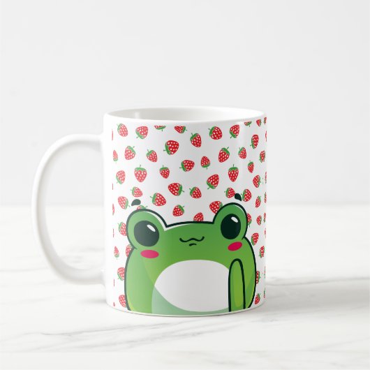 Kawaii Strawberry Frog Kaffeetasse (Links)