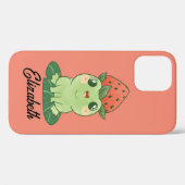 Kawaii Strawberry Frog Personalisiert Case-Mate iPhone Hülle (Rückseite (Horizontal))