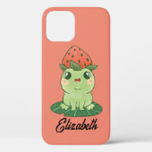 Kawaii Strawberry Frog Personalisiert Case-Mate iPhone Hülle (Rückseite)