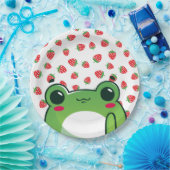 Kawaii Strawberry Frog Postcard Pappteller (Party)