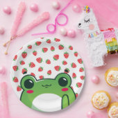 Kawaii Strawberry Frog Postcard Pappteller (Party)