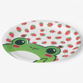 Kawaii Strawberry Frog Postcard Pappteller (Schrägansicht)
