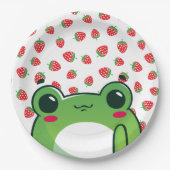 Kawaii Strawberry Frog Postcard Pappteller (Vorderseite)