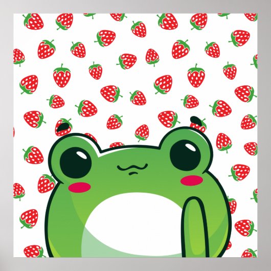 Kawaii Strawberry Frog Poster (Vorne)