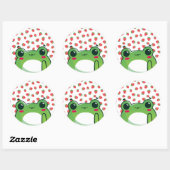 Kawaii Strawberry Frog Runder Aufkleber (Blatt)
