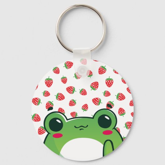 Kawaii Strawberry Frog Schlüsselanhänger (Vorderseite)