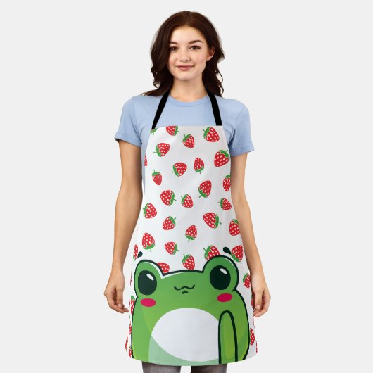 Kawaii Strawberry Frog Schürze (Getragen)