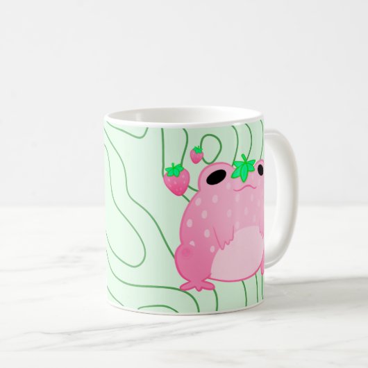 Kawaii Strawberry Frog Softcore Kaffeetasse (VorderseiteRechts)