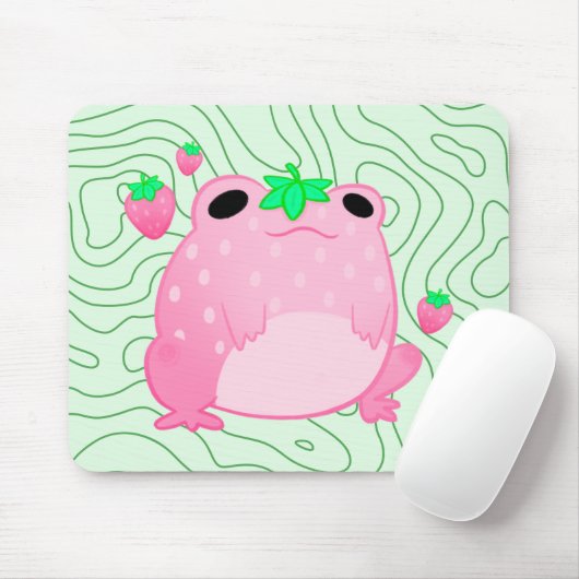 Kawaii Strawberry Frog Softcore Mousepad (Mit Mouse)