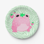 Kawaii Strawberry Frog Softcore Pappteller (Vorderseite)