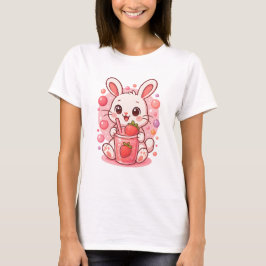 Kawaii Strawberry Milk Bunny - Niedliches Pink Rab T-Shirt