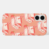 Kawaii Strawberry Milk Carton - Cute Aesthetic Art Case-Mate iPhone Hülle (Rückseite (Horizontal))